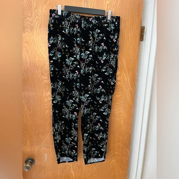 Zadig & Voltaire velour Black Floral Slim-Fit Pants EU40 US8 - Picture 2 of 10